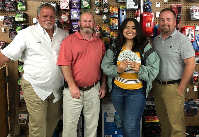 Pictured left to right, Steve Burks – Vice President, Jimmie Box – President, Taliyah Norman, and Brian Phelps – Secretary / Treasurer