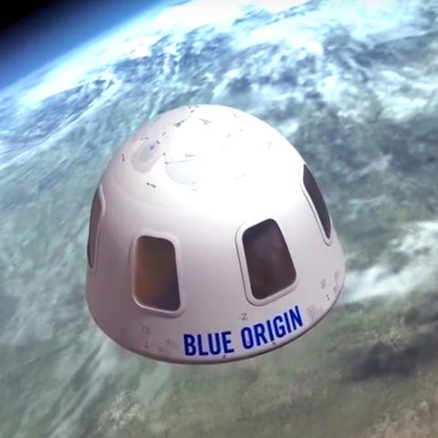This undated illustration provided by Blue Origin 