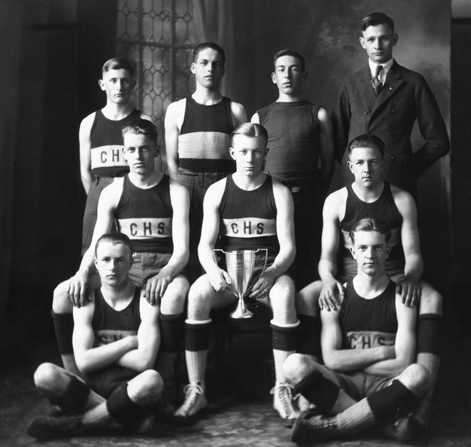 Charlevoix's Northern Michigan championship basketball team of 1921 is pictured.