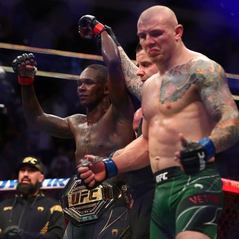 Israel Adesanya is declared the winner by decision