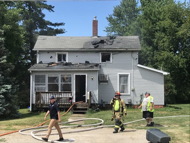 A home at 12 Northeast 2nd St was the scene of a house fire Monday afternoon.