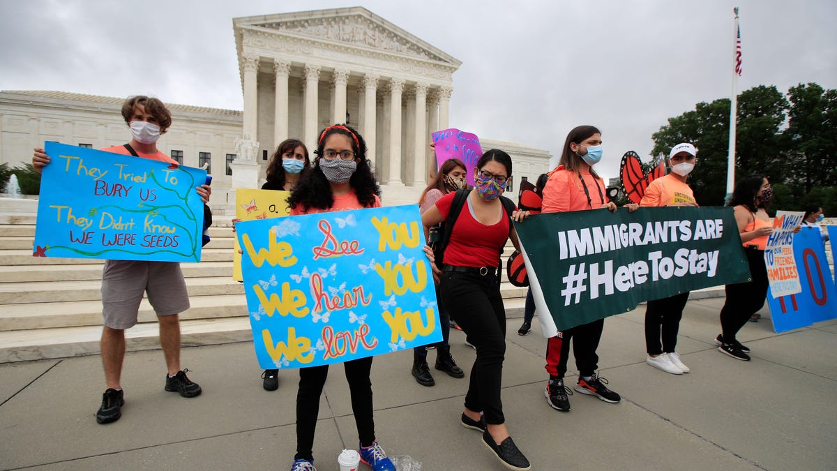 DACA students rally in front of the Supreme Court in Washington, D.C. on June, 2020.