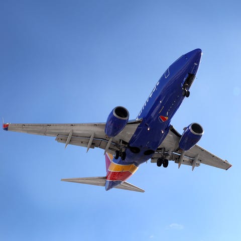 A Southwest Airlines jet lands at Chicago's Midway