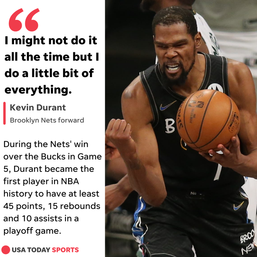 The Brooklyn Nets' Kevin Durant during the 2021 NBA playoffs.