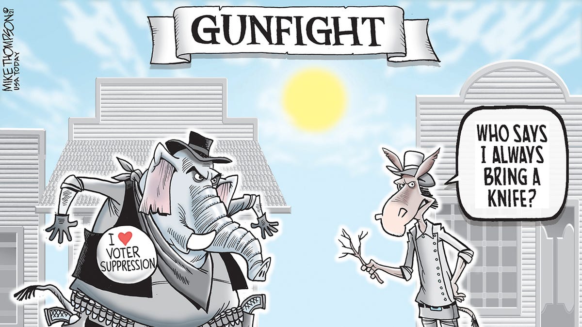 Editorial cartoons on Democrats