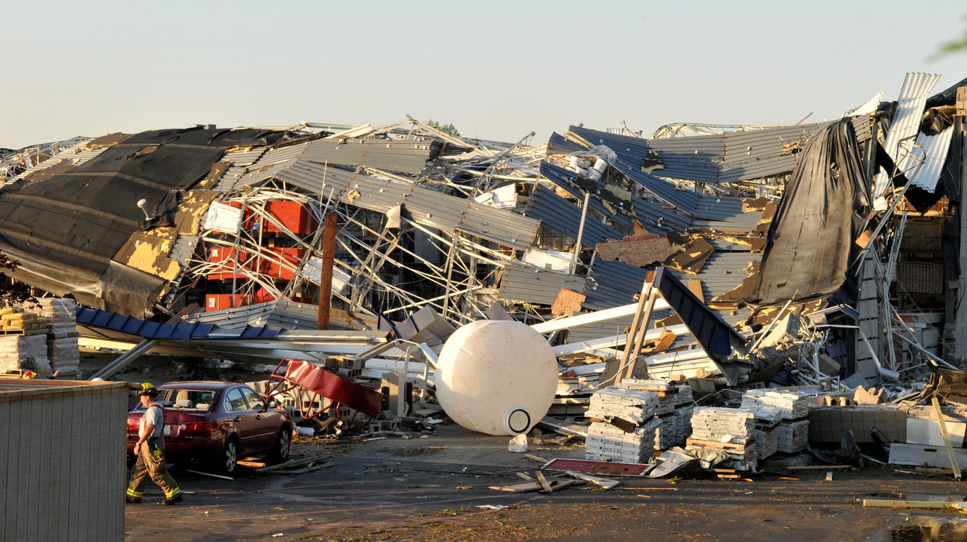 The Lowe's store in Sanford, North Carolina, after a tornado destroyed the building on April 16, 2011.