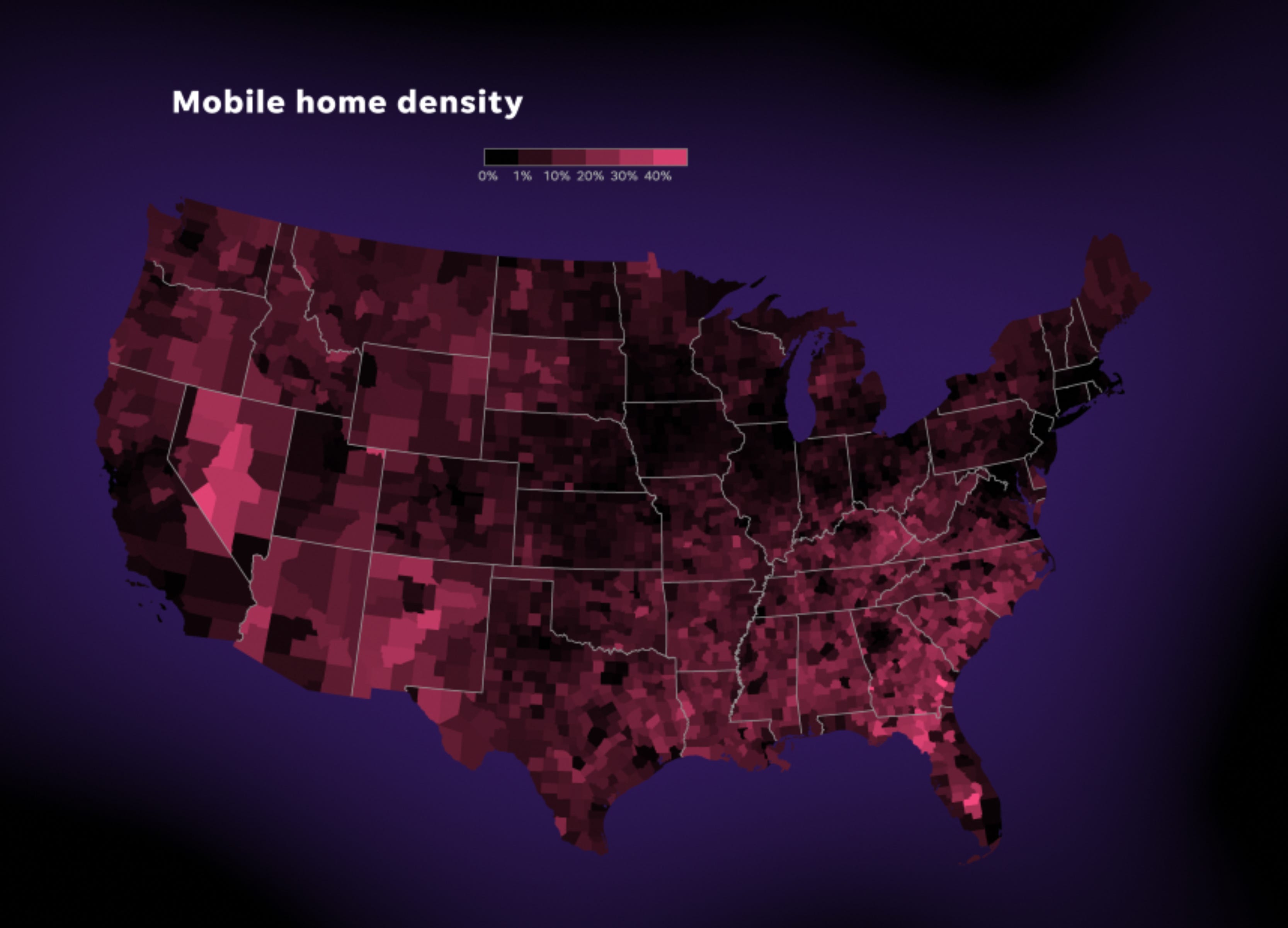 US mobile home density.