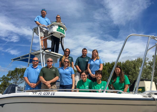 The Sarasota Dolphin Research Program staff includes, top row, from left,  Jonathan Crossman and Dr. Katie McHugh; middle row, Kim Bassos-Hull, Aaron Barleycorn, and Dr. Krystan Wilkinson; and bottom row, Jason Allen, Dr. Randy Wells, Dr. Christina Toms, and interns Jessica Barrios, Leticia Magpali Estevão, and Amy Cabeceiras.