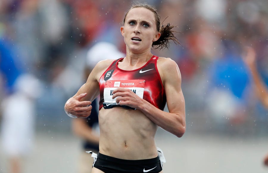Shelby Houlihan is the American record holder at 1,500 and 5,000 meters.