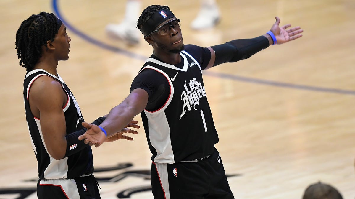 Reggie Jackson (1) and Terance Mann (14) helped the Clippers reach the conference finals for the first time in franchise history.