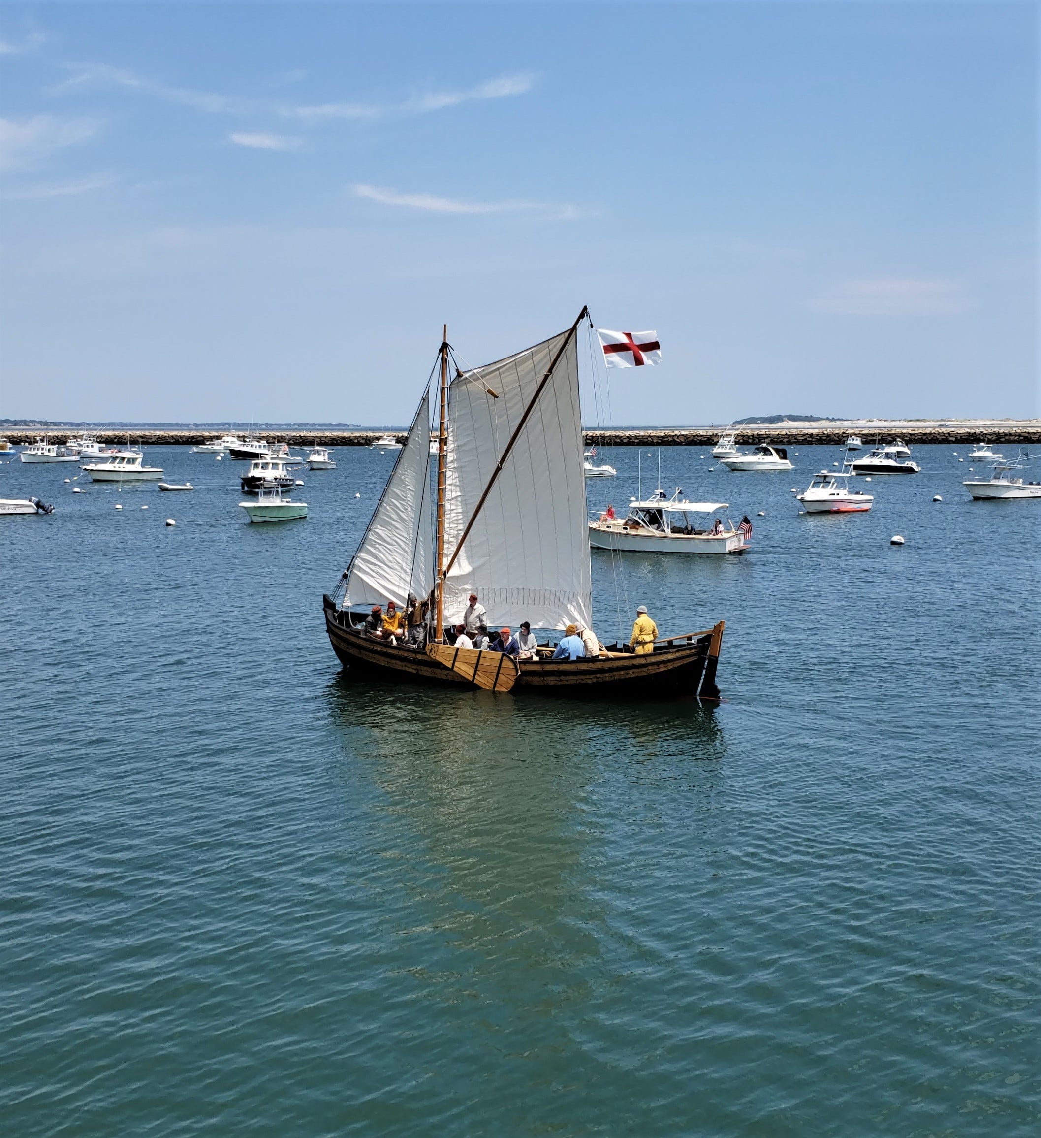 Fully restored Shallop returns to Plymouth Harbor after 2-year absence