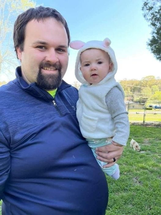 Cody Fox, 29, and his 9-month-old daughter, Ariana Fox.