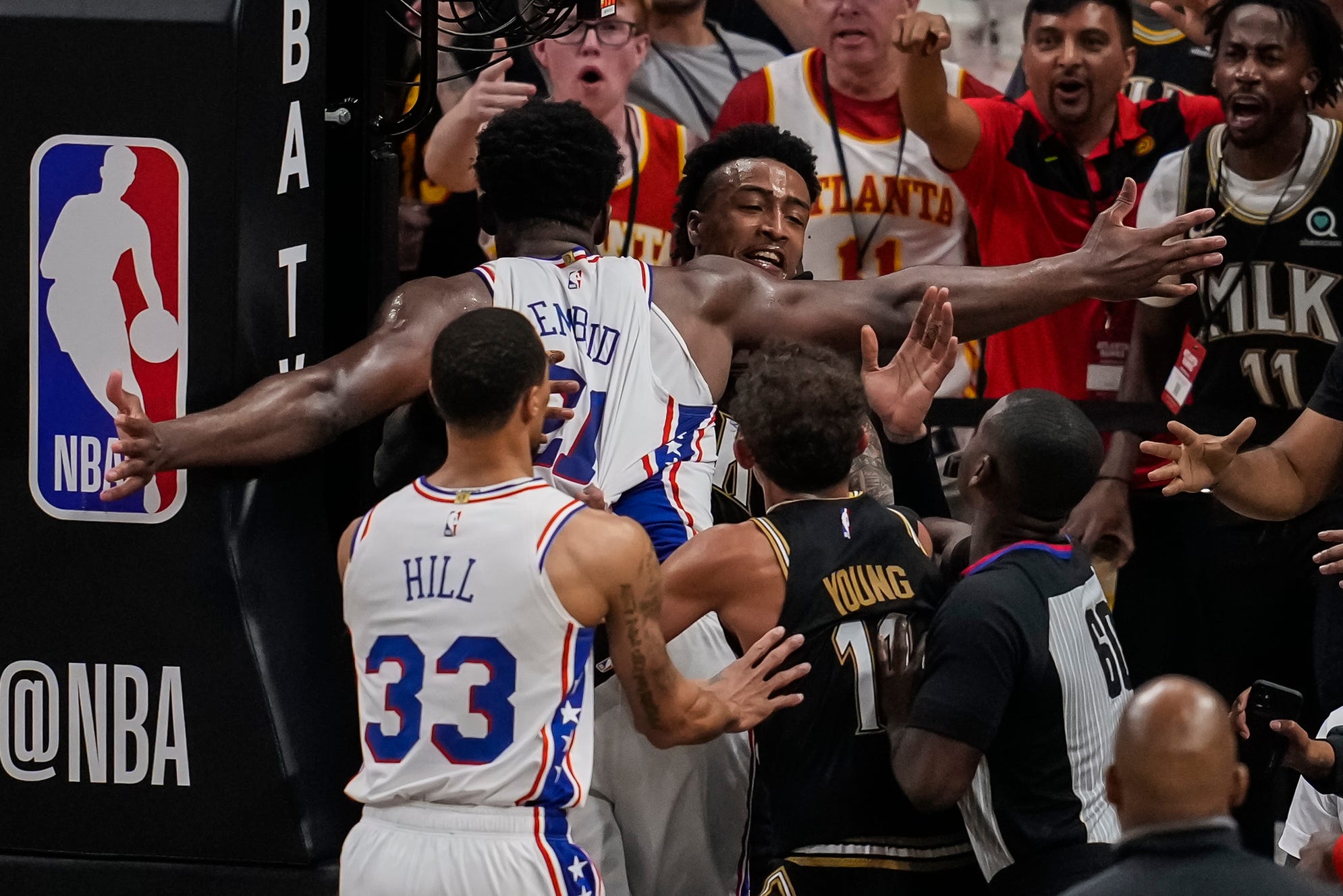 Sixers' Joel Embiid fined for Game 6 tussle with Hawks' John Collins