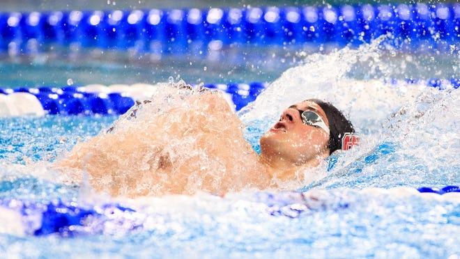 York Suburban High graduate Coleman Stewart swims the backstroke while at North Carolina State. Stewart finished in the top 10 in three events last week while at U.S. Swimming Olympic Team Trials.