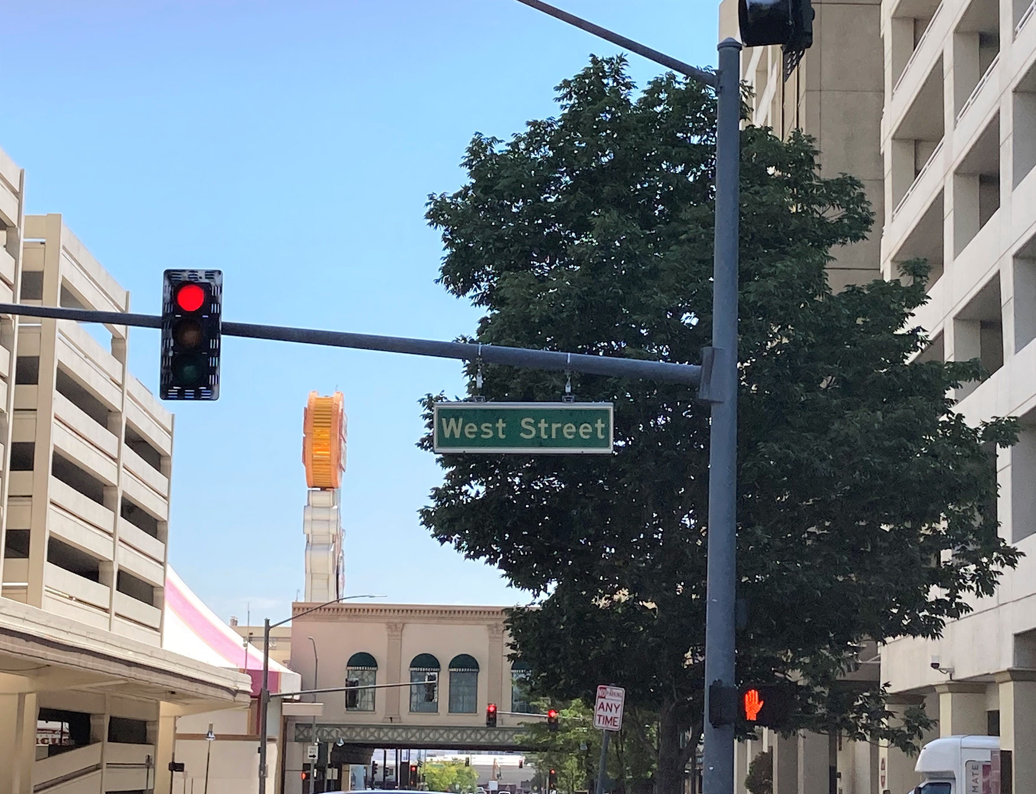 West Street in downtown Reno. Photo taken June 21, 2021.