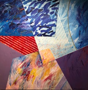 Goshen artist Abner Hershberger made this 2000 acrylic painting, "Planar Ritual," now on display at the Midwestern Museum of American Art in Elkhart through July 25.