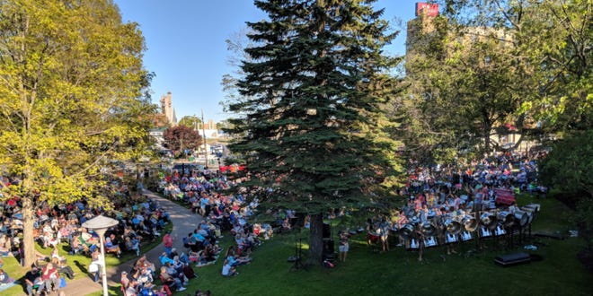 A previous year's turnout of Music in the Park. Depending on the event, anywhere from a couple hundred to a few thousand people come to the Soo Locks Park to watch area artists and bands perform.