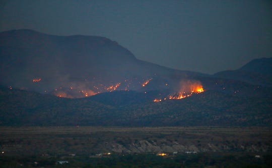 Smoke rises from the Backbone fire southeast of Camp Verde.