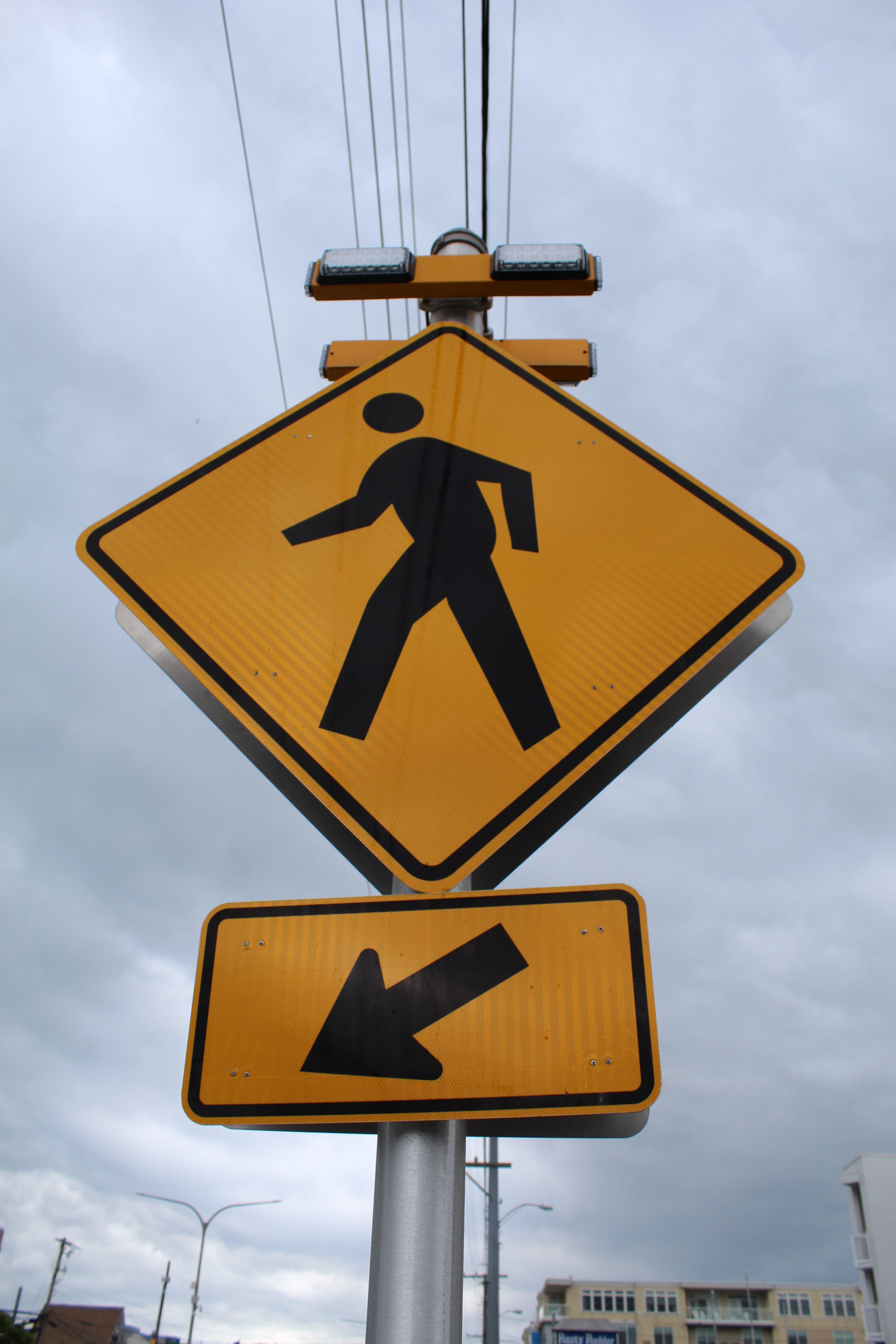 Pedestrian signs between the Forgotten Mile and Dewey Beach now include rectangular rapid flashing beacons, or RRFBs, which are devices that flash lights to alert drivers that pedestrians are crossing the road.