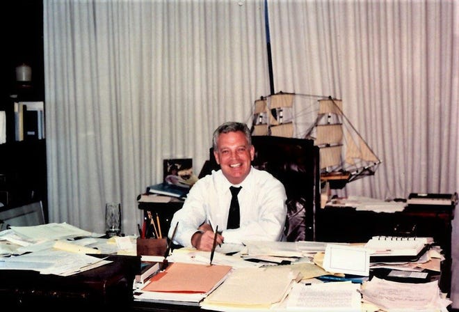 This circa 1980s photo shows Elliot Zisser in his law office, prior to the widespread use of computers. The Jacksonville lawyer and Atlantic Beach resident was recently recognized by The Florida Bar for 50 years of membership.
