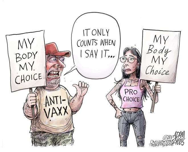 My body my choice cartoon by Adam Zyglis, The Buffalo News, NY