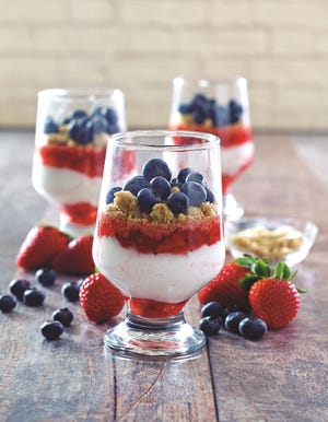 Red, White & Blue Parfaits are perfect to serve for July 4 or any berry time. The recipe is from "Keto BBQ," a new cookbook.