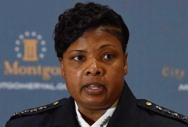 Montgomery Mayor Steven Reed announces that Ramona Harris will be the new interim chief of the Montgomery Police Department during a news conference at City Hall in Montgomery, Ala., on Friday June 25, 2021.