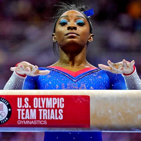 Biles during Olympic trials on Friday.