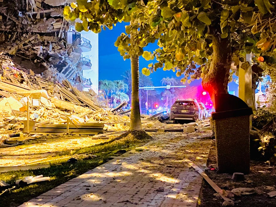 Nicholas Balboa took photos of the damage created after a Florida condo collapsed early Thursday morning.