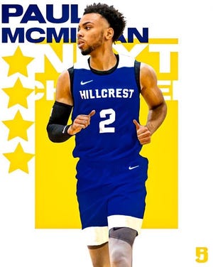 Senior point guard Paul McMillan, the No. 2-rated basketball player in the 2022 class in Ohio, will be playing his final season at Hillcrest, the program announced. Photo by @Jcrested