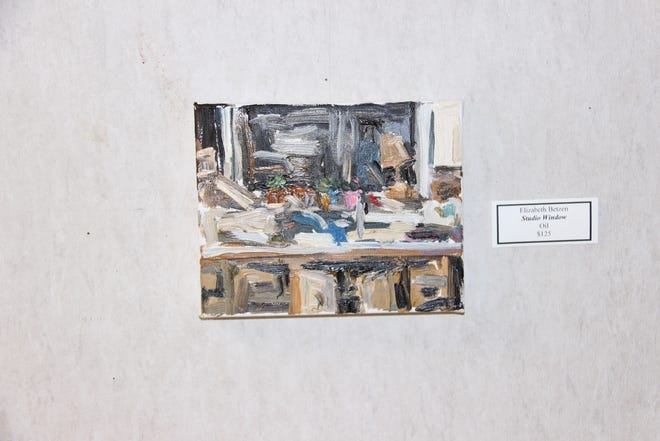 Ardmore Artist Elizabeth Betzen currently has a collection of her work on display at the Goddard Center Art Studio. This painting, "Studio Window" is from a series of paintings featuring the dynamic of views through windows.