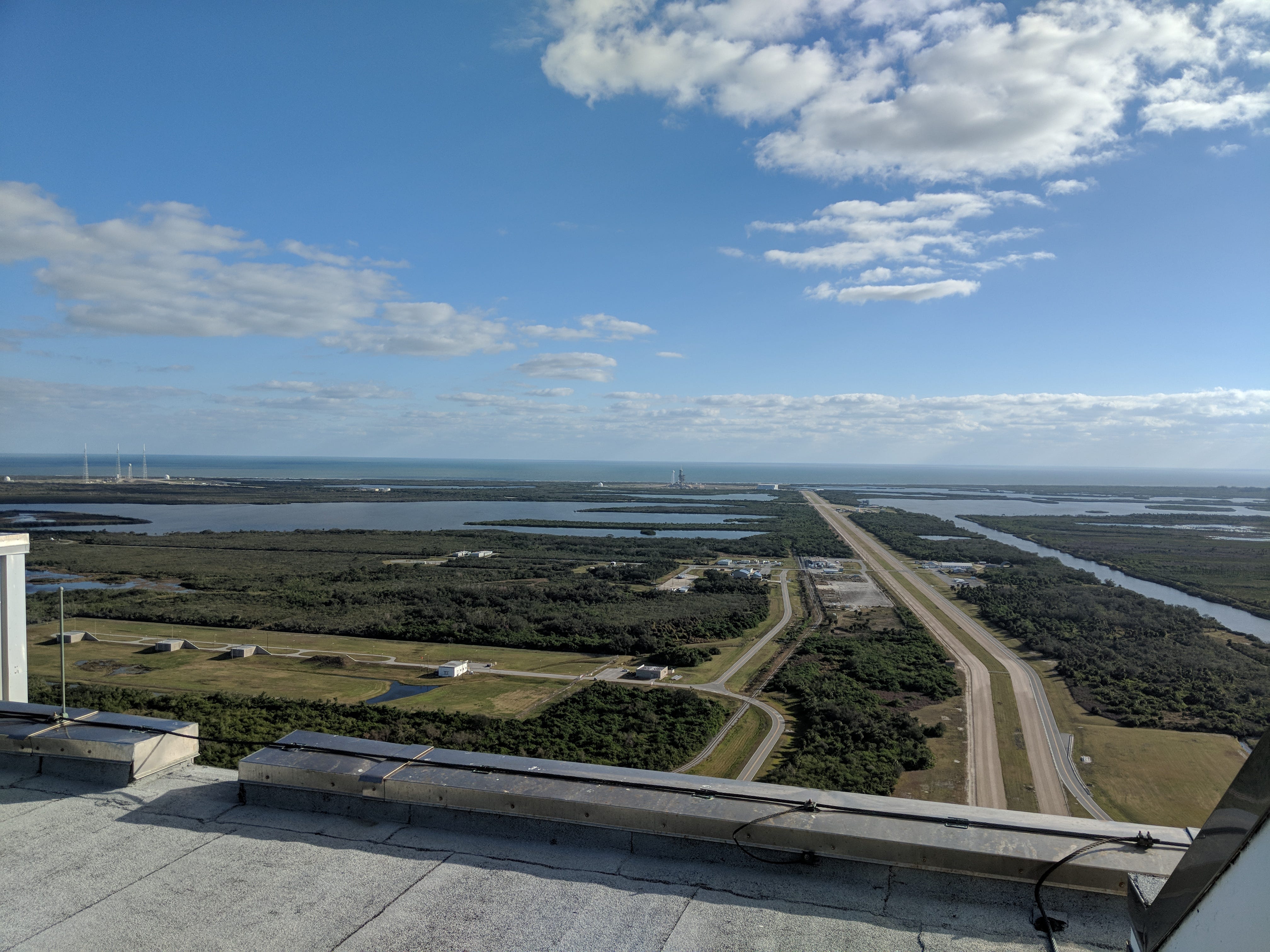 Overlooking Launch Complex 39A from the Vehicle Assembly Building's roof