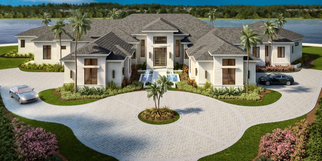 This is a rendering of the new home being constructed in Audubon. It is one of the last new homes to be built there as there are few lots left in the upscale community.