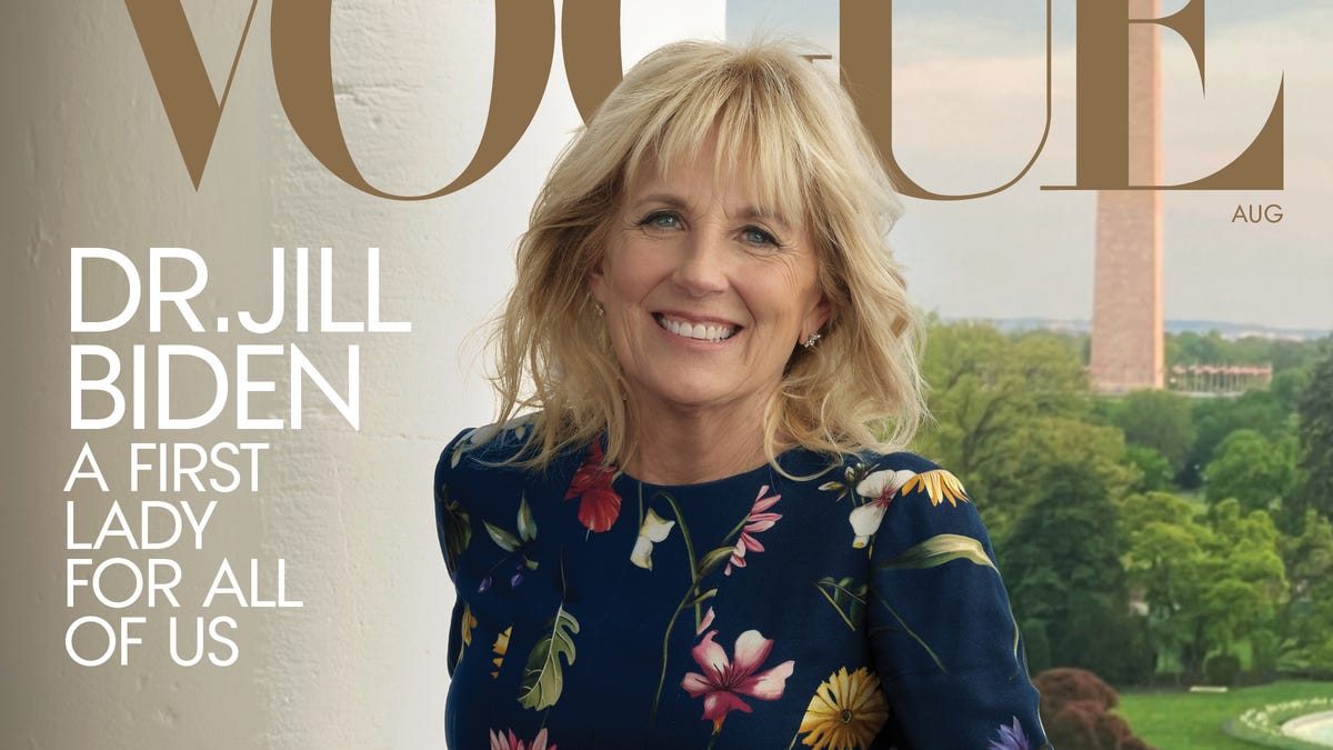 Jill Biden graces the cover of Vogue's August 2021 issue.