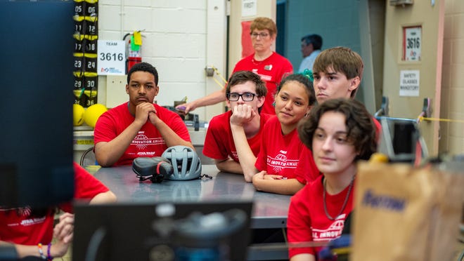 Team 3616 Phenomena of Lafayette advanced to one of 20 robotics teams out of 870 worldwide in the 2021 FIRST Global Innovation Awards and FIRST Robotics Competition. Several team members gathered to watch the final awards ceremony, held virtually due to COVID-19, Wednesday, June 30, 2021.