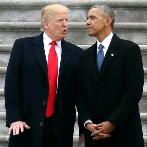 Then-President Donald Trump and former President B
