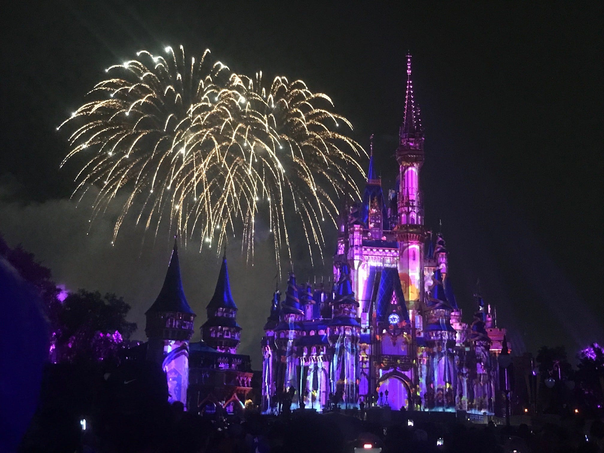 disney castle fireworks