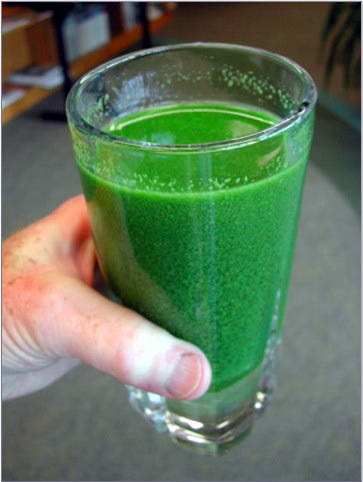 A cup of water from Lake Erie during the algae bloom in 2003.