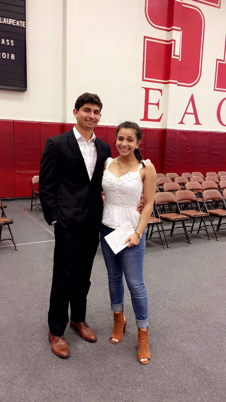 Andreas Giannitsopoulos poses for a photo with his sister, Athanasia. Andreas Giannitsopoulos died in the Surfside, Florida, condo collapse.