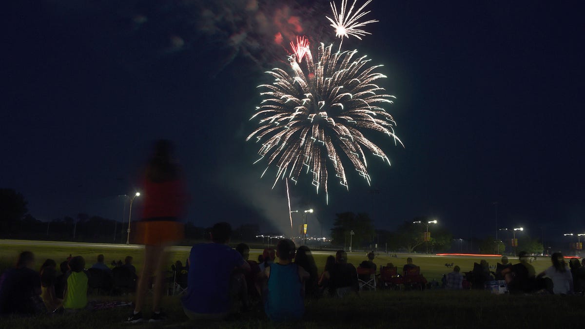 Independence Day fireworks show at Jack Trice Stadium in Ames, Iowa