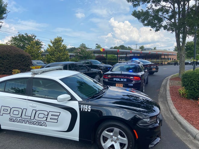 Gastonia Police on the scene of a shooting at Sonic Drive-In in Gastonia on Wednesday, July 7, 2021.
