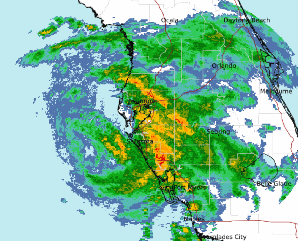 Tropical Storm Elsa radar shows storm's movement near Ocala, Florida