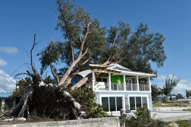 An Australian pine fell on an Anna Maria Island home during Hurricane Irma in 2017. Citizens Property Insurance, the state’s insurer of last resort, is seeking to raise rates amid a tumultuous time for the industry, with private insurers seeking hefty rate hikes and dropping customers because of financial problems.