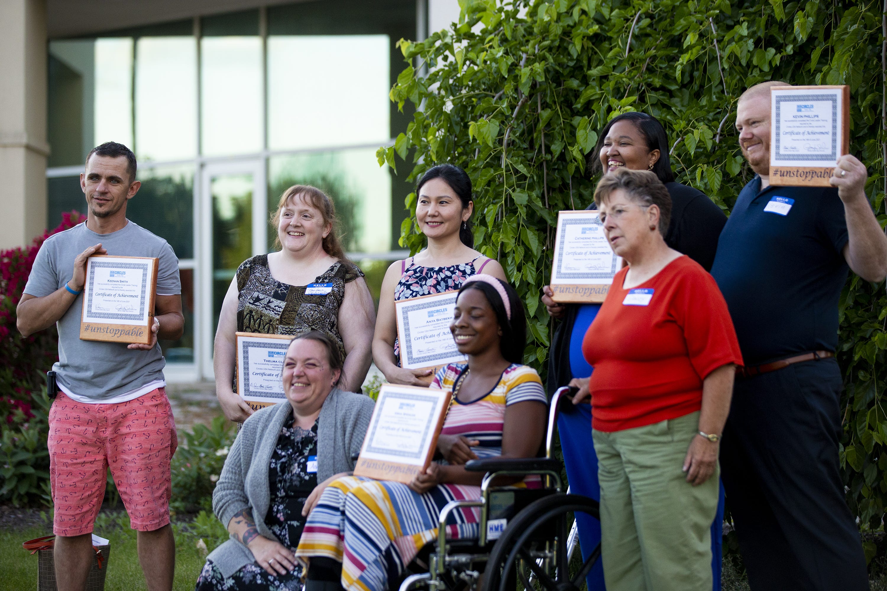 Circles Green Bay graduates take a group photo with their certificates during Circles Green Bay commencement ceremony, at Green Bay Community Church, Monday, June 14, 2021, Green Bay, Wis. Samantha Madar/USA TODAY NETWORK-Wisconsin