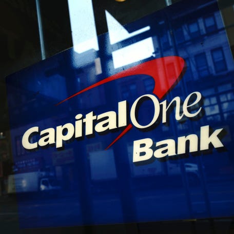 A Capital One bank in the Lower East Side of Manhattan on July 30, 2019 in New York City.