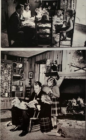 This photo montage shows world-famous evangelist Billy Graham and members of his family in their Mississippi Road home in Montreat. The house is currently for sale.