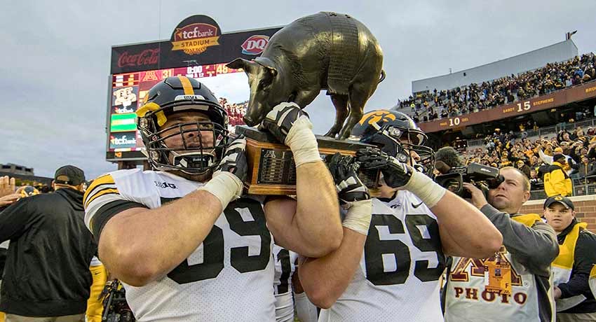Big Ten football rivalry trophies: Old Brass Spittoon, $5 Bits of Broken Chair are on the line this week Big Ten football rivalry trophies: Old Brass Spittoon, $5 Bits of Broken Chair are on the line this week