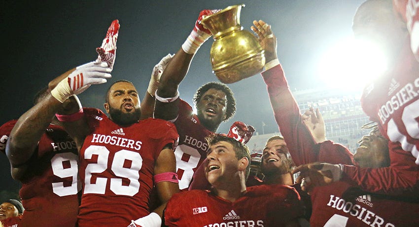 Big Ten football rivalry trophies: Old Brass Spittoon, $5 Bits of Broken Chair are on the line this week Big Ten football rivalry trophies: Old Brass Spittoon, $5 Bits of Broken Chair are on the line this week