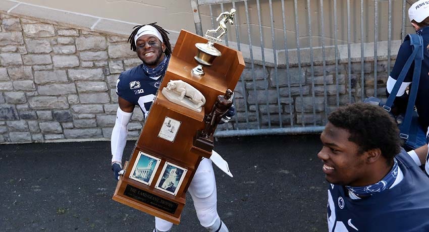 Big Ten football rivalry trophies: Old Brass Spittoon, $5 Bits of Broken Chair are on the line this week Big Ten football rivalry trophies: Old Brass Spittoon, $5 Bits of Broken Chair are on the line this week