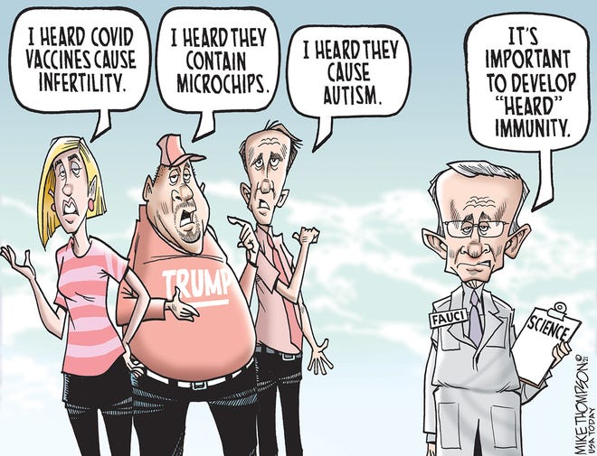 Covid vaccine craziness: Mike Thompson cartoon